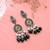 Green color dual tone oxidised earrings festive jewelry style