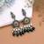 Green color dual tone oxidised earrings festive jewelry style