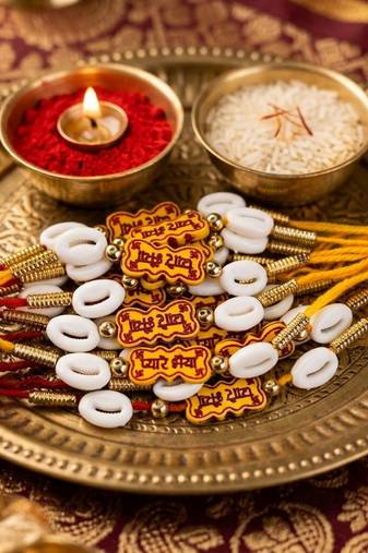 12 pieces combo multi color designer thread rakhis