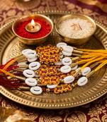 12 pieces combo multi color designer thread rakhis