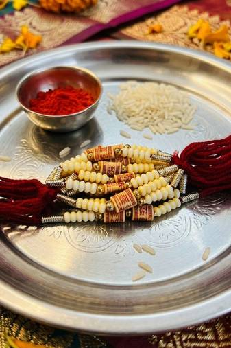 12 pieces combo multi color designer thread rakhi set