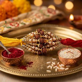 12 pieces combo multi color rudraksh religious thread rakhis 1