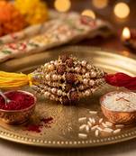 12 pieces combo multi color rudraksh religious thread rakhis
