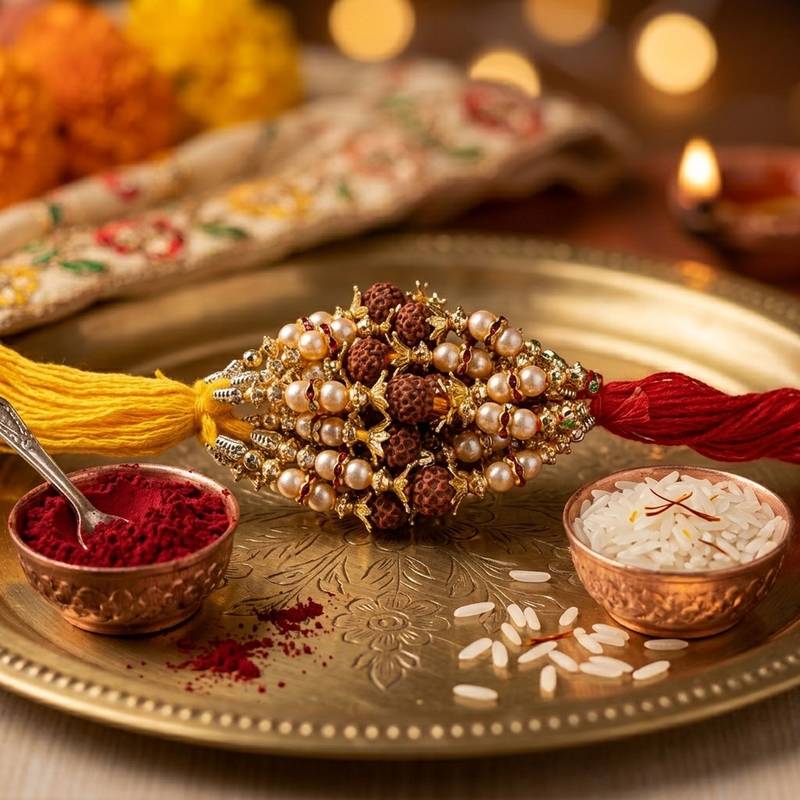 12 pieces combo multi color rudraksh religious thread rakhis