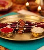 12 pieces combo multi color om religious thread rakhis