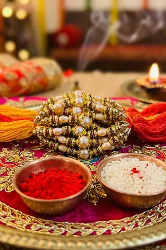 12 pieces combo multi color decorative thread rakhis