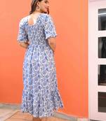 Blue cotton tier dress