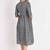 Cotton Midi Blue A line Dress with Schiffli pockets