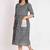 Cotton Midi Blue A line Dress with Schiffli pockets