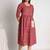 Cotton Midi Pink A line Dress with Schiffli pockets