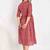 Cotton Midi Pink A line Dress with Schiffli pockets