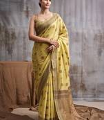 mustard modal cotton blend casual wear saree