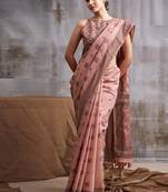 peach modal cotton blend casual wear saree