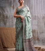powder blue modal cotton blend casual wear saree