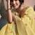 yellow linen festival wear saree