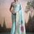 sky blue linen festival wear saree