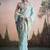 sky blue linen festival wear saree