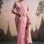 baby pink linen festival wear saree