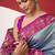 steel blue soft silk blend with rich woven borders sarees