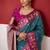 peacock blue soft silk blend with rich woven borders sarees