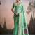 turquoise linen festival wear saree