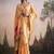 orange linen festival wear saree