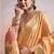 orange linen festival wear saree