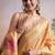 orange linen festival wear saree