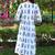 Jaipur sanganeri leaf print blue A-line dress