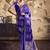 Blue satin dual tone handloom weaving  festival wear saree