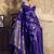 Blue satin dual tone handloom weaving  festival wear saree