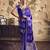Blue satin dual tone handloom weaving  festival wear saree