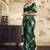 Green satin dual tone handloom weaving  festival wear saree