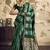 Green satin dual tone handloom weaving  festival wear saree