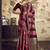 Maroon satin dual tone handloom weaving  festival wear saree