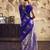 Purple satin dual tone handloom weaving  festival wear saree