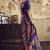 Purple satin dual tone handloom weaving  festival wear saree