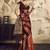 Brown satin dual tone handloom weaving  festival wear saree