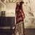 Brown satin dual tone handloom weaving  festival wear saree