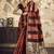 Brown satin dual tone handloom weaving  festival wear saree