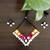 Handcrafted V-Shaped Multicolour Mirror & Cowrie Shell Tribal Necklace Set