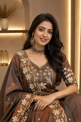 Silk Heavy Embroidered Work Lehenga Choli and Dupatta Ready To Wear 