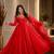 Red Georgette Fully Flared Embroidery Sequin work  3pc Suit 