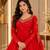 Red Georgette Fully Flared Embroidery Sequin work  3pc Suit 