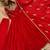 Red Georgette Fully Flared Embroidery Sequin work  3pc Suit 