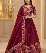 Silk Heavy Embroidered Work Lehenga Choli and Dupatta Ready To Wear 