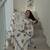 White Cotton Prosean Printed Kurta Palazzo and Dupatta 3pc set