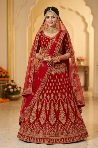 desiger maroon lehenga 