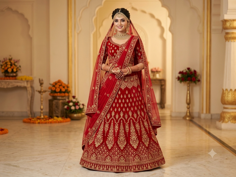 desiger maroon lehenga 