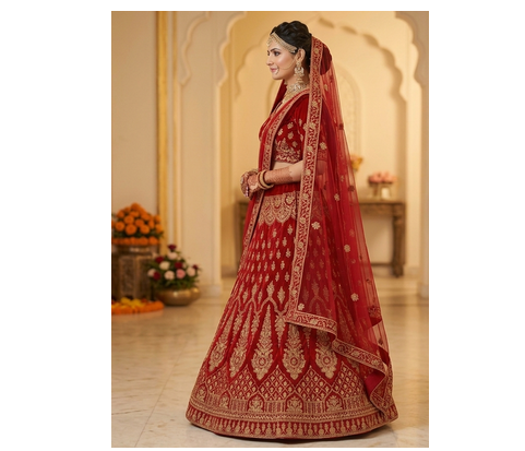 desiger maroon lehenga  2